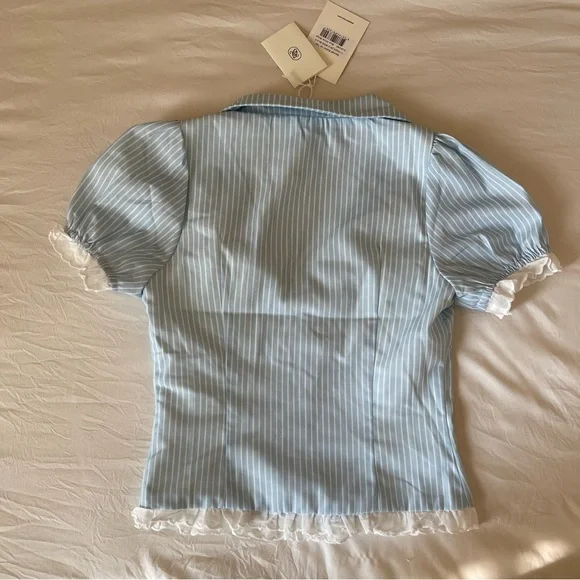 Brand New- Peppermayo Bennett Button Up Top in Blue White Stripe 🦋✨ - Picture 12 of 13
